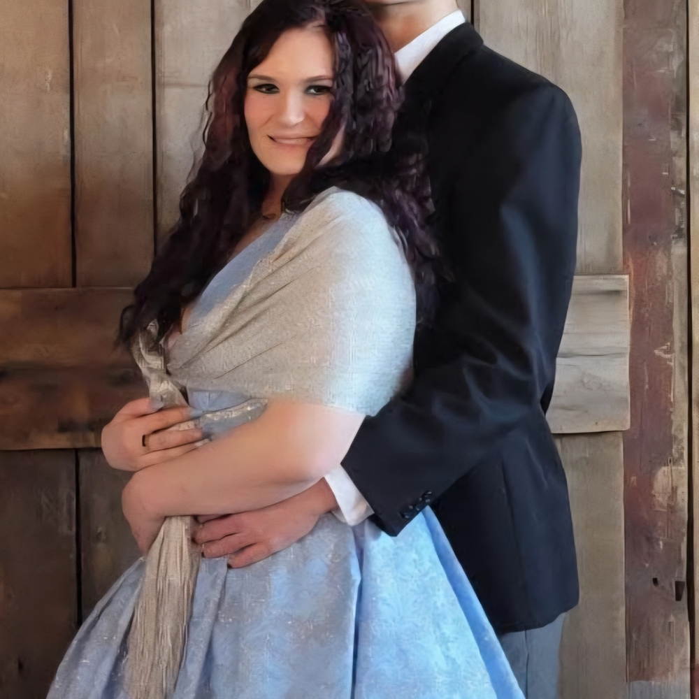 Clarisse Blue and Silver Ball-Gown Prom Dress